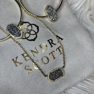 Kendra Scott Elora drusy earrings and necklace set